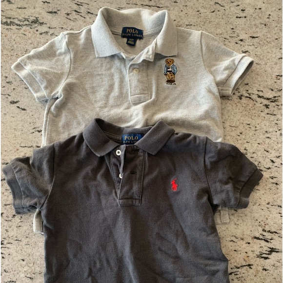 2 Polo Ralph Lauren short sleeve grey polo shirts 2T - Picture 1 of 2